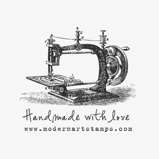 Handmade With Love Sewing Machine Stamp