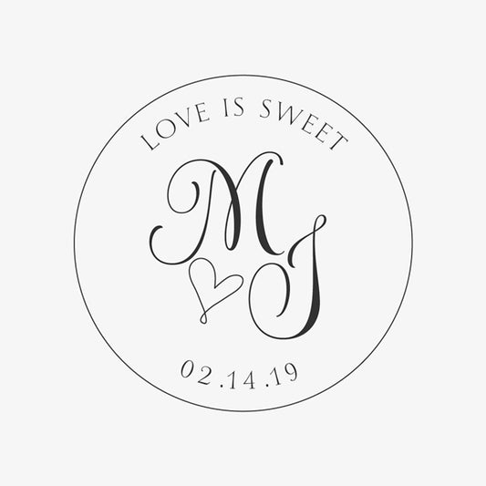 Love is Sweet Wedding Monogram Stamp