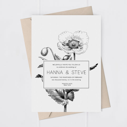 Vintage Floral Wedding Invitation Stamp