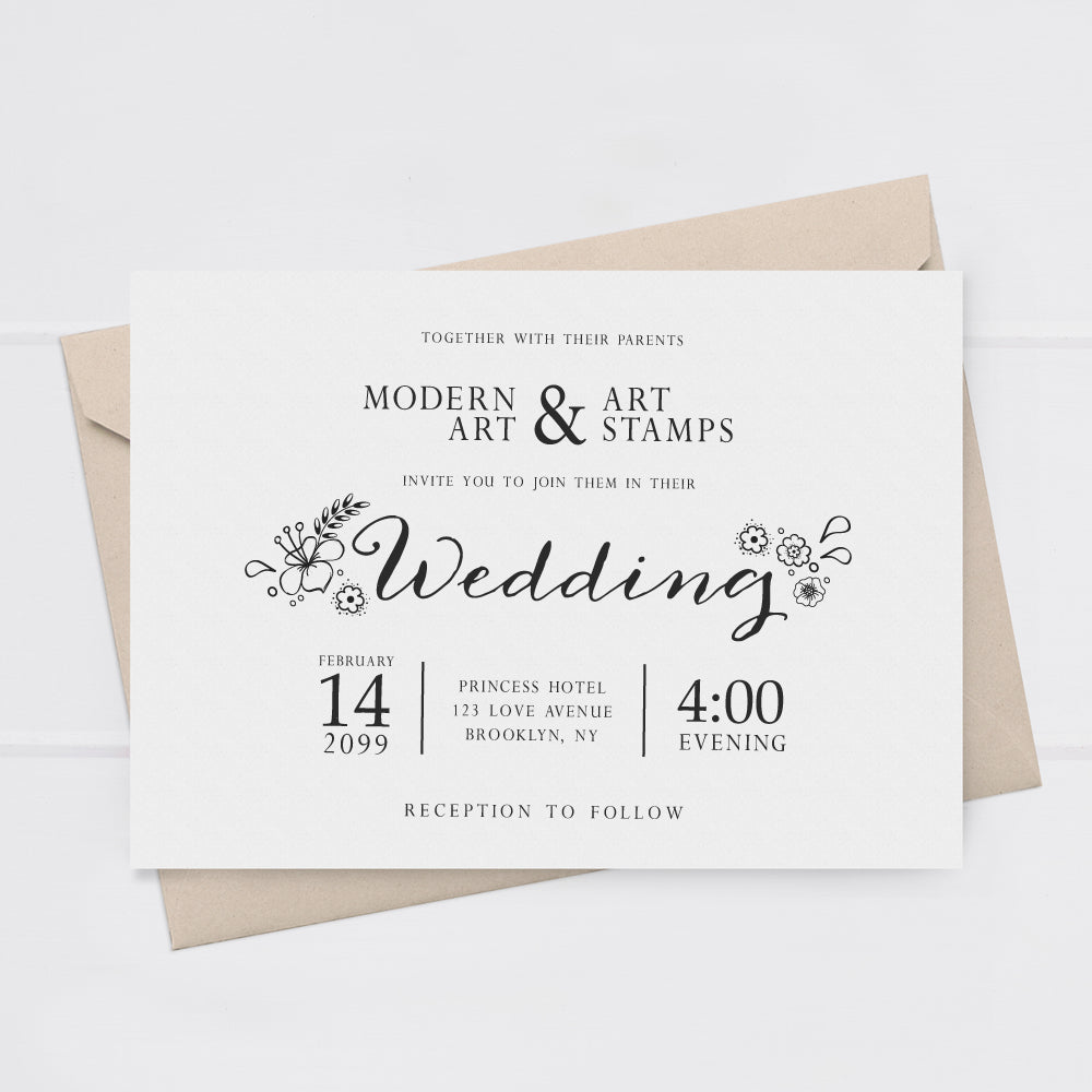 Floral Wedding Invitation Stamp