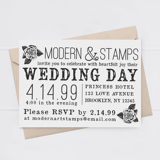 Vintage Wedding Invitation Stamp