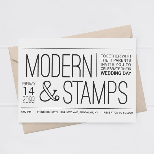 Modern Wedding Invitation Stamp